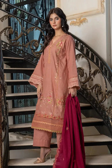 3PC Embroidered stitched Khaddar Suit KKE-2954 - Embroidered - KHAS STORES US - 3PC Embroidered stitched Khaddar Suit KKE-2954